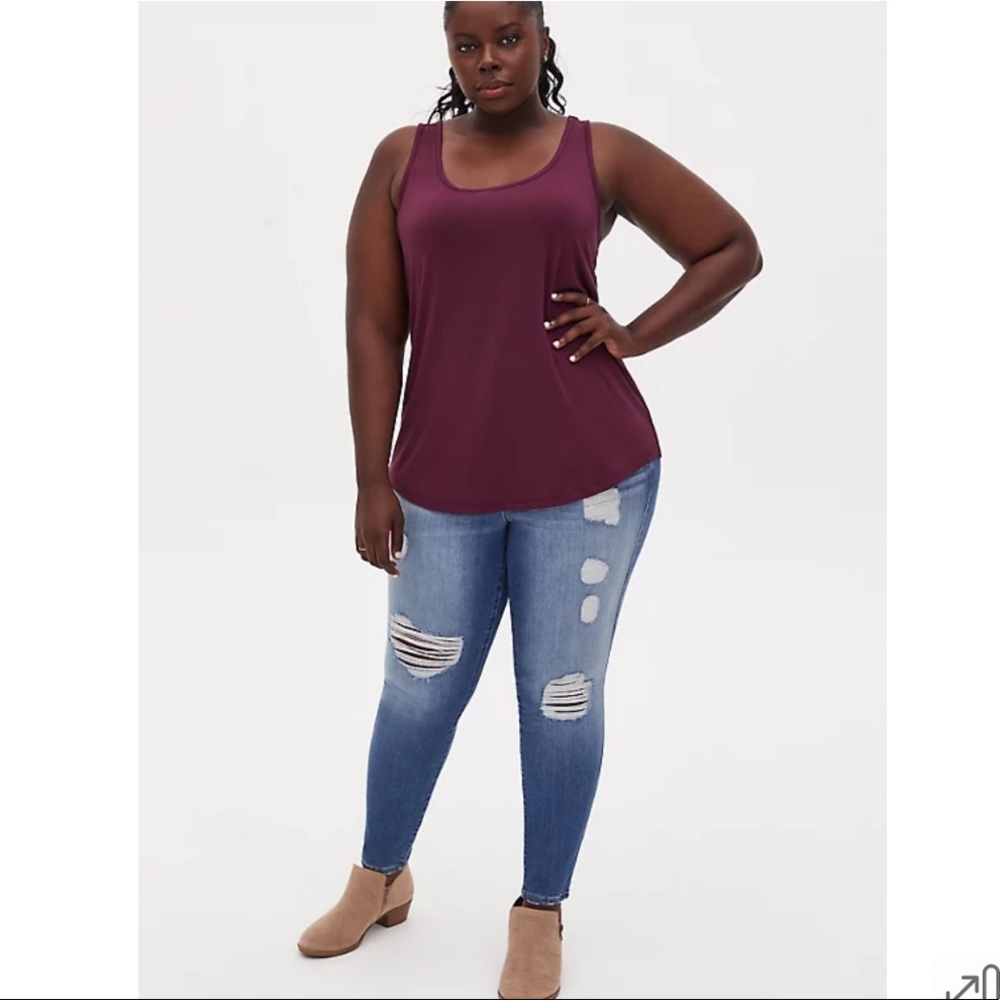 Torrid Super Soft Burgundy Purple Scoop Neck Layering Tank
